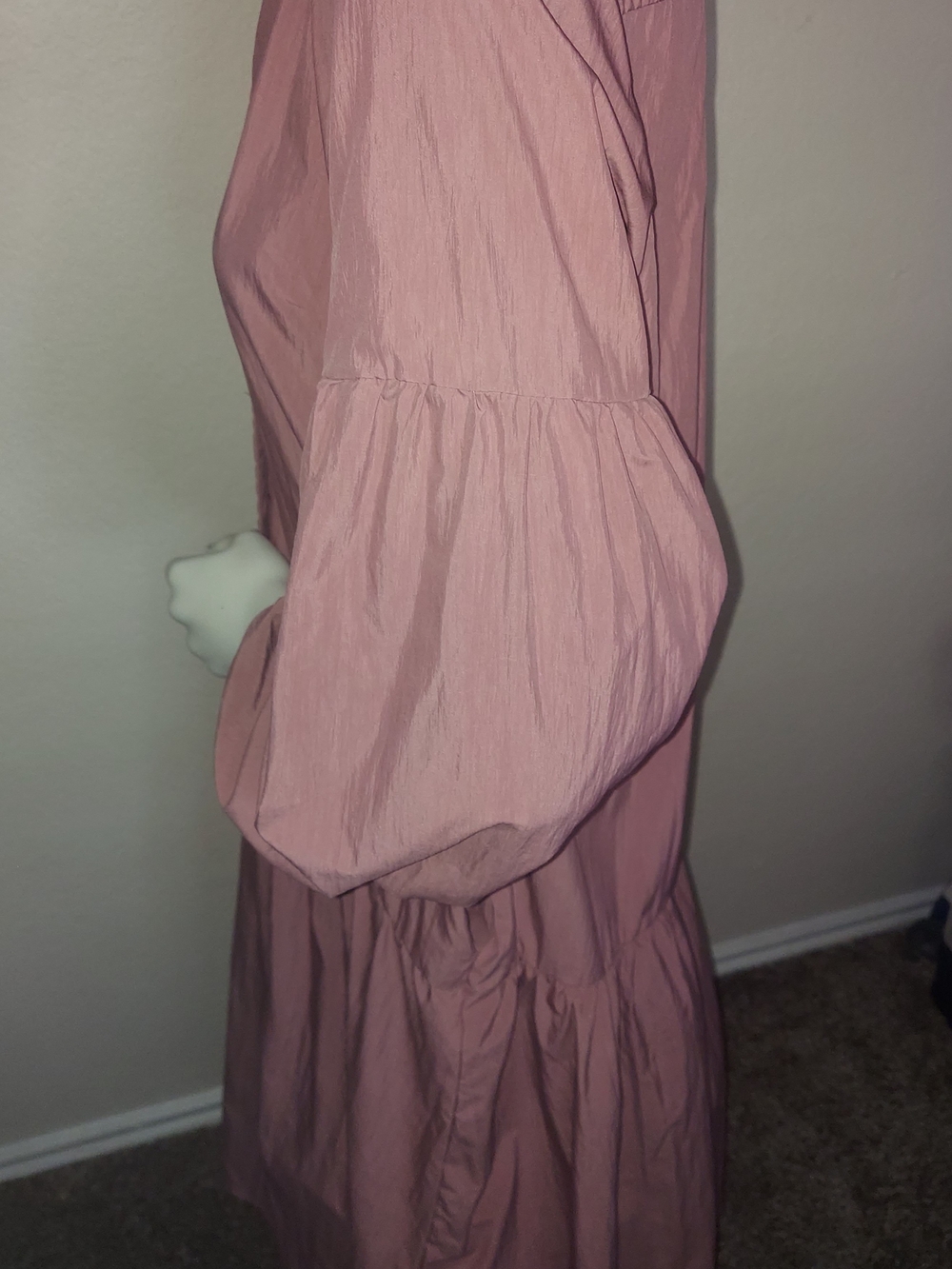 Anthropologie Dusty Rose Button-Front Midi Dress - Picture 6 of 10